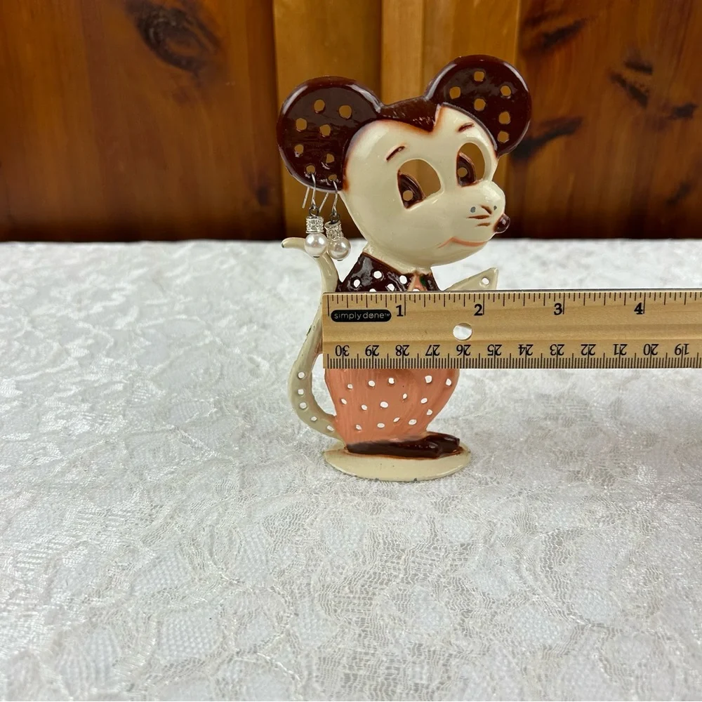 Vintage Torino Mouse Earring Holder Stand with Complimentary Earrings - RARE